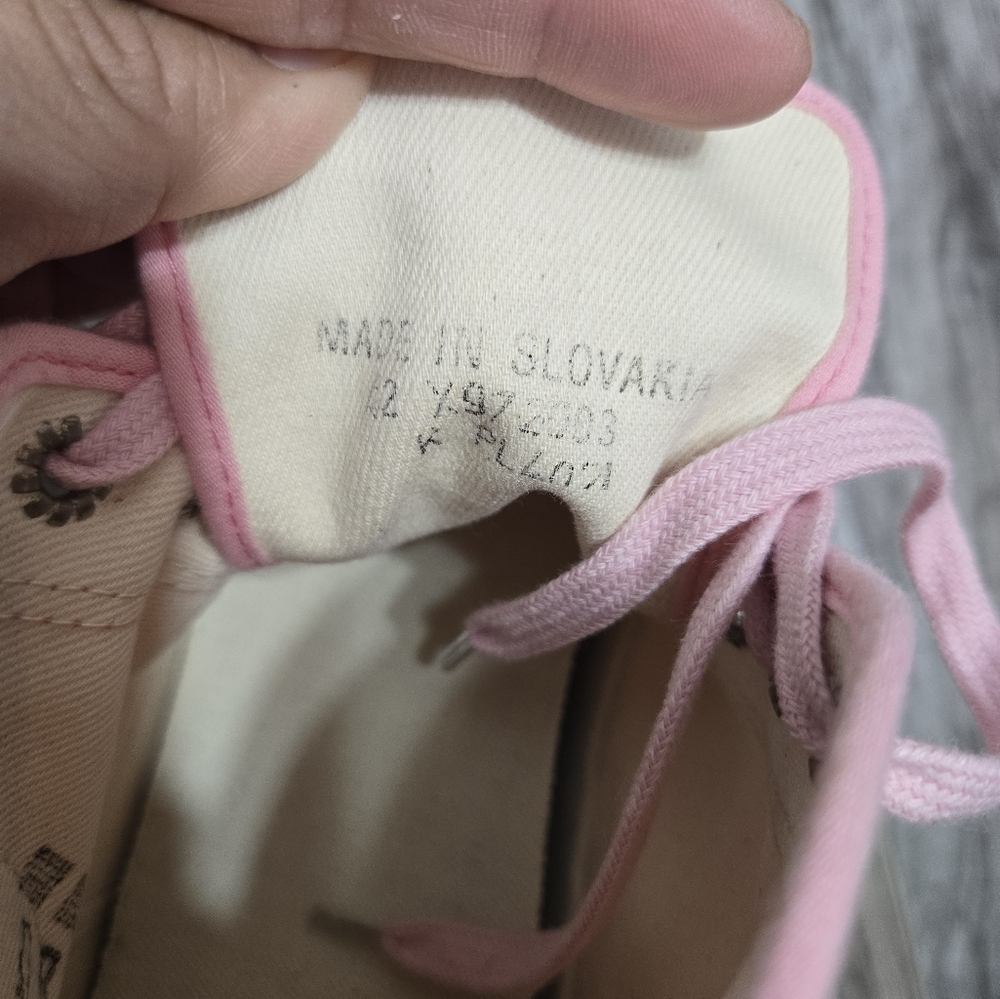 US Rubber Company Summer High Top Pink And Cream Sz 42 New - Picture 7 of 13